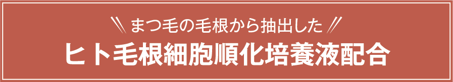 まつ毛の毛根から抽出した ヒト毛根細胞順化培養液配合