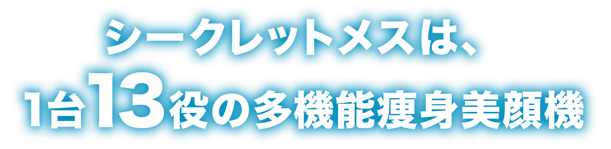 シークレットメスは、1台13役の究極の多機能痩身機!
